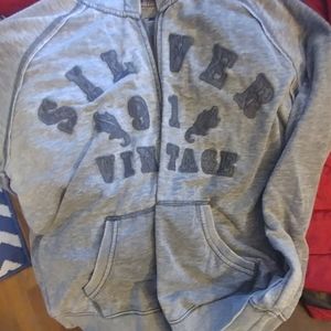 Silver zip up hoodie